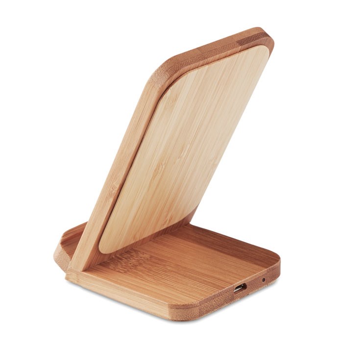 WIRESTAND - Draadloze bamboe oplaadstation