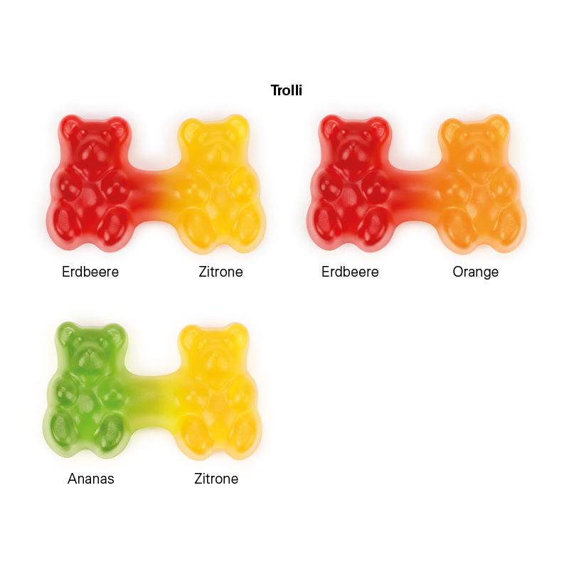 Express Werbekarte, Trolli Team Gummibärchen in Standardgestaltung