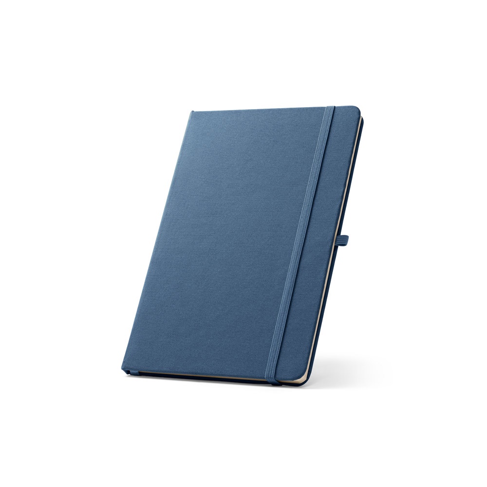 ANNE. A5 Notizbuch aus recyceltem Polyester (100% rPET) mit linierten Seiten - blau