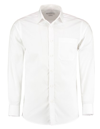 Kustom Kit - Men´s Tailored Fit Poplin Shirt Long Sleeve - White