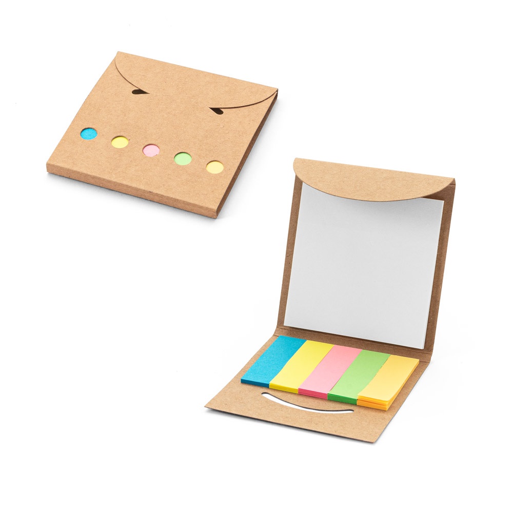 AINSLEY. Büroset 2-in-1- aus 100 % Recyclingpapier mit 6 Haftnotizblöcken