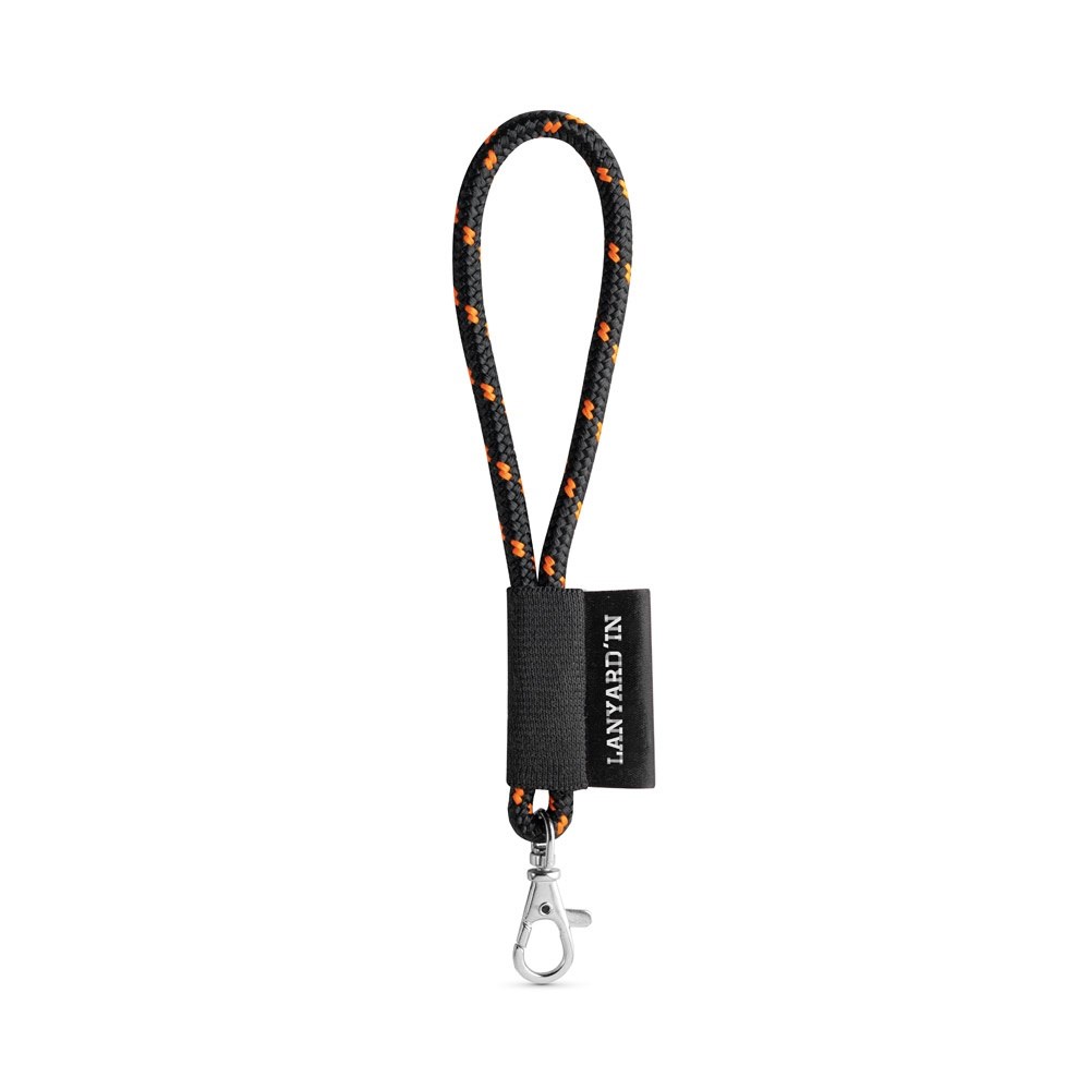 75092. SET Lanyard NAUTIC Short (Ø 7 mm) Set mit 9 mm Schnappkarabiner - schwarz, orange