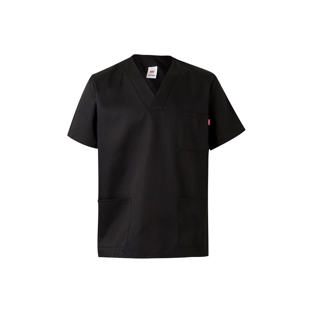 VL ILLAPA. Tunika aus Twill (190g/m²) mit kurzen Ärmeln, aus Polyester (65%) und Baumwolle (35%) - schwarz
