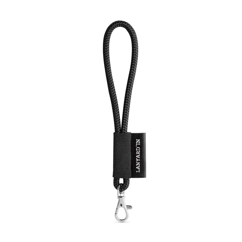 75092. SET Lanyard NAUTIC Short (Ø 7 mm) Set mit 9 mm Schnappkarabiner - 300 - Schwarz