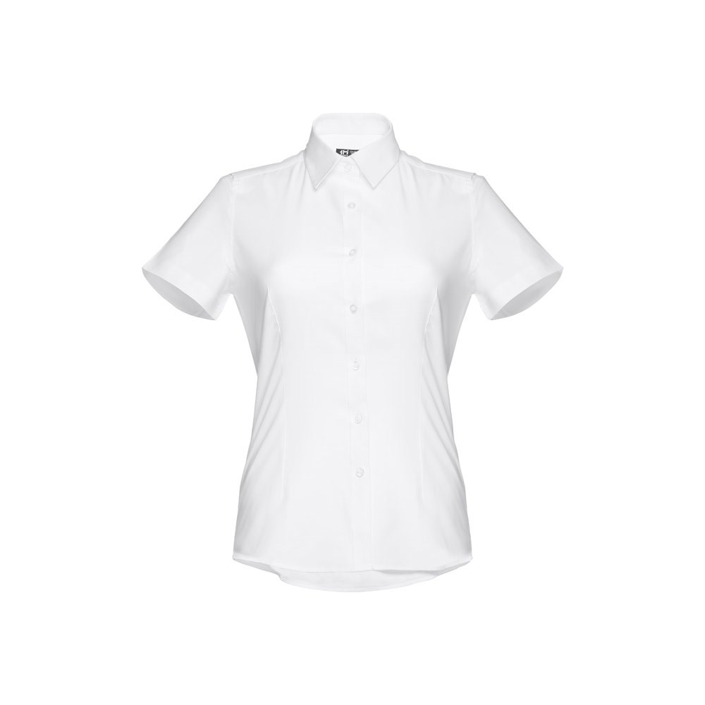 THC LONDON WOMEN WH. Kurzärmeliges Oxford-Hemd für Damen. Weiße Farbe