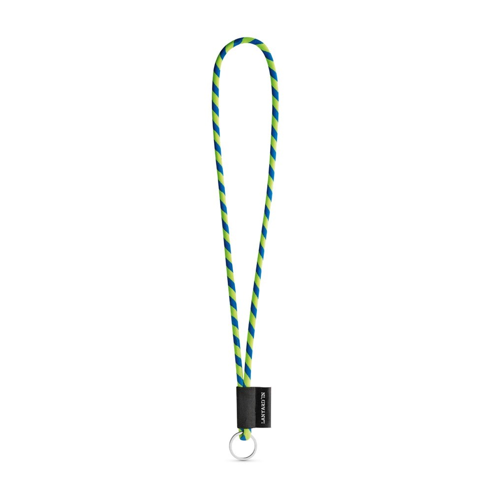 75093. SET Lanyard TUBE Long (Ø 7 mm) mit Ring Ø 32 mm - Gelb Hexachrome, Königsblau