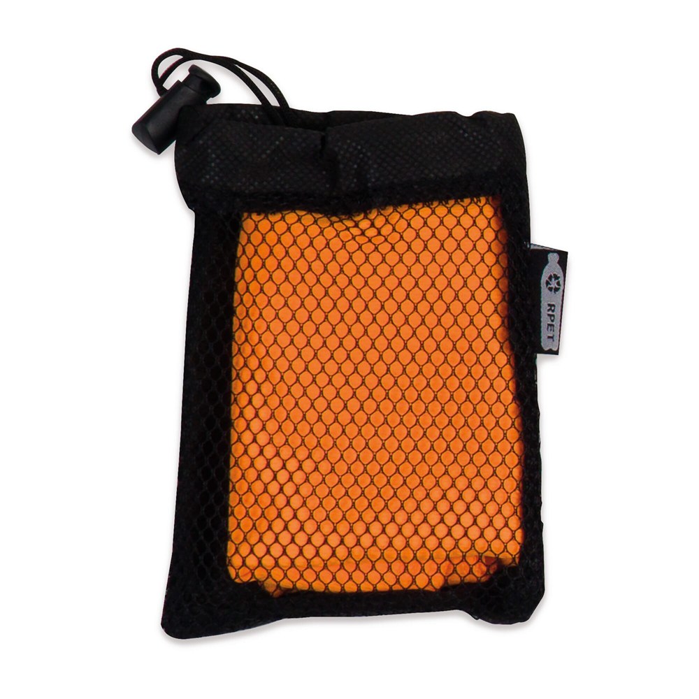 Kühlendes Handtuch aus RPET-Material, 30x80cm - Schwarz / Orange