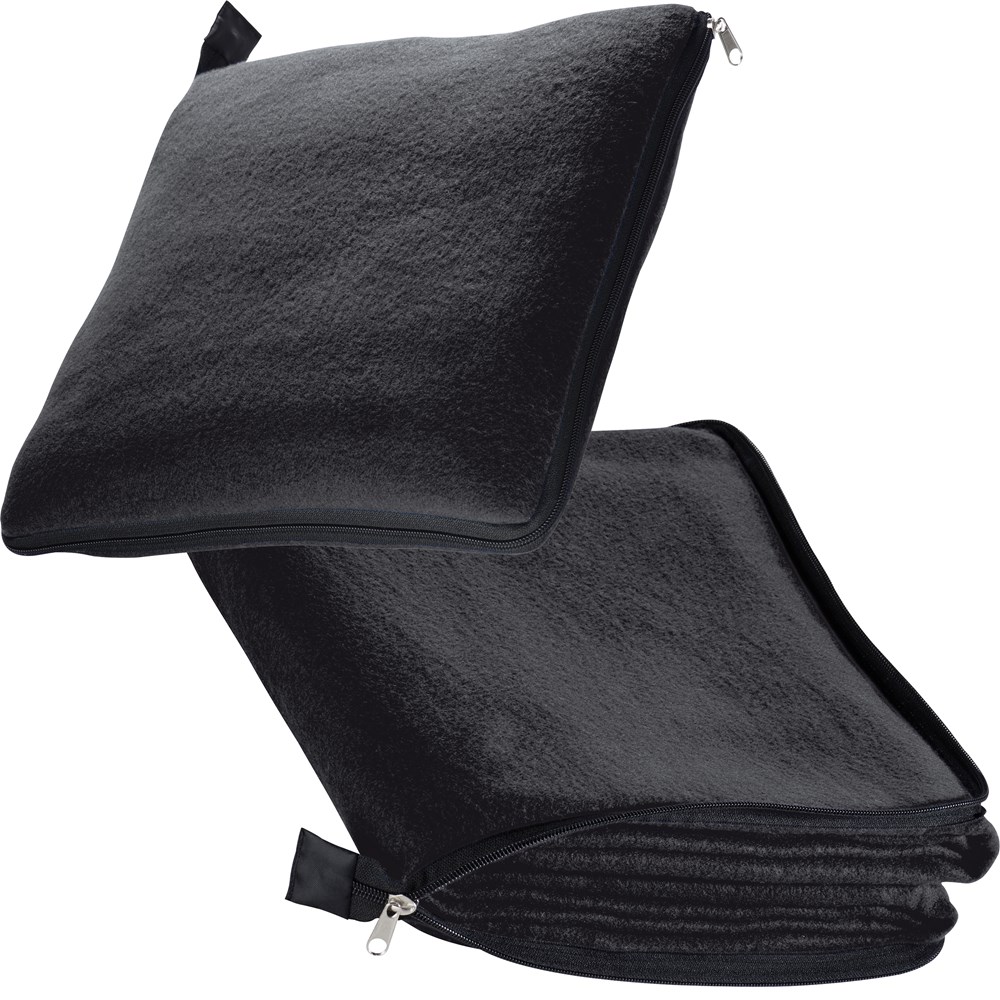 2in1 XL-Fleece-Decke/Kissen Radcliff - schwarz