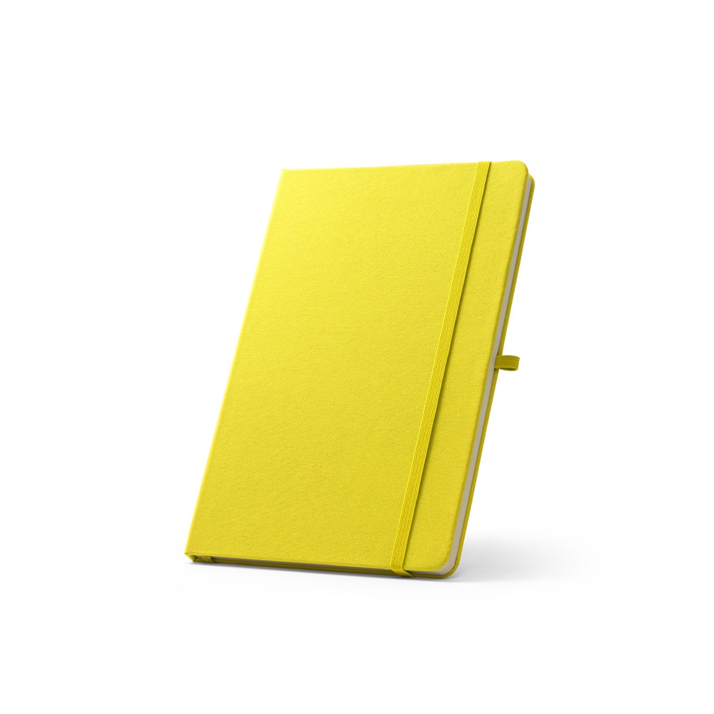 ANNE. A5 Notizbuch aus recyceltem Polyester (100% rPET) mit linierten Seiten - gelb