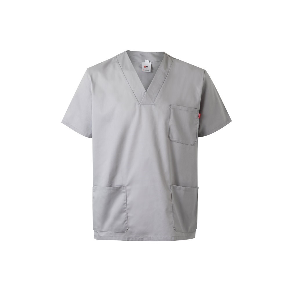 VL ILLAPA. Tunika aus Twill (190g/m²) mit kurzen Ärmeln, aus Polyester (65%) und Baumwolle (35%) - hellgrau