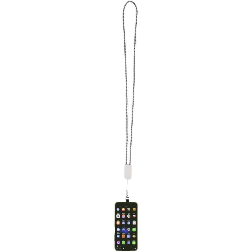 Anser Smartphone Lanyard aus recyceltem Kunststoff mit 27 W 5-in-1 integriertem Kabel