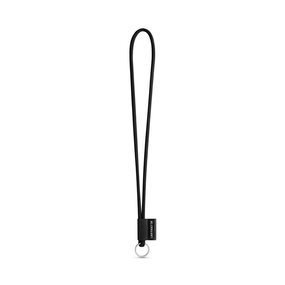 75093. SET Lanyard TUBE Long (Ø 7 mm) mit Ring Ø 32 mm - 300 - Schwarz