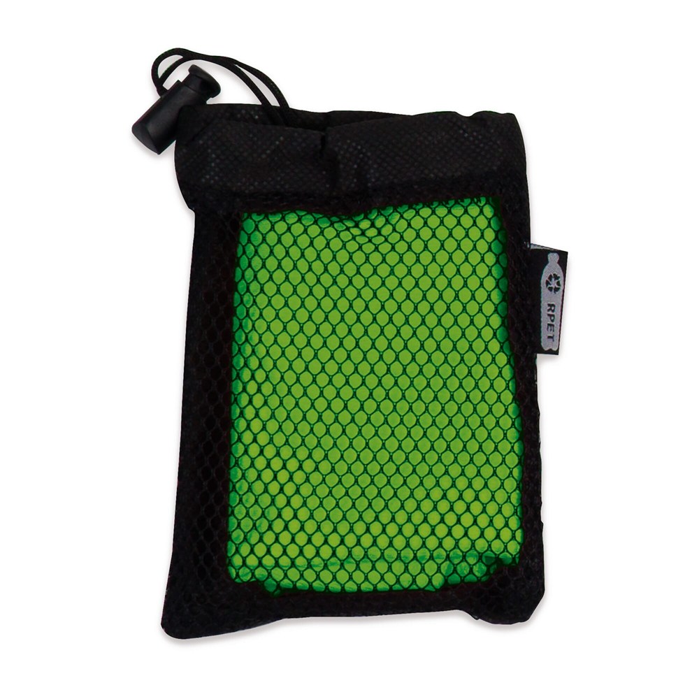 Kühlendes Handtuch aus RPET-Material, 30x80cm - Schwarz / Hellgrün